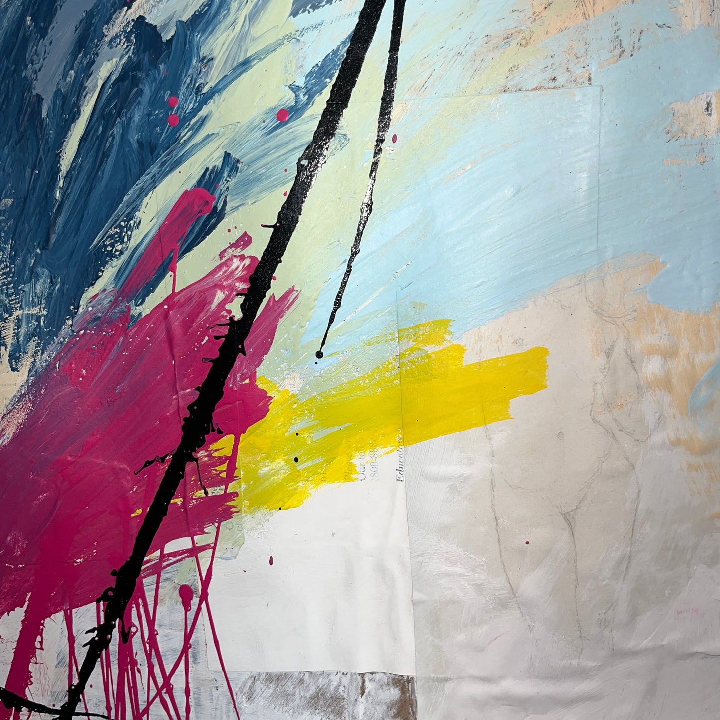 Original Mixed Media Abstract Modern Art Painting 18x24 "Koine" Signed