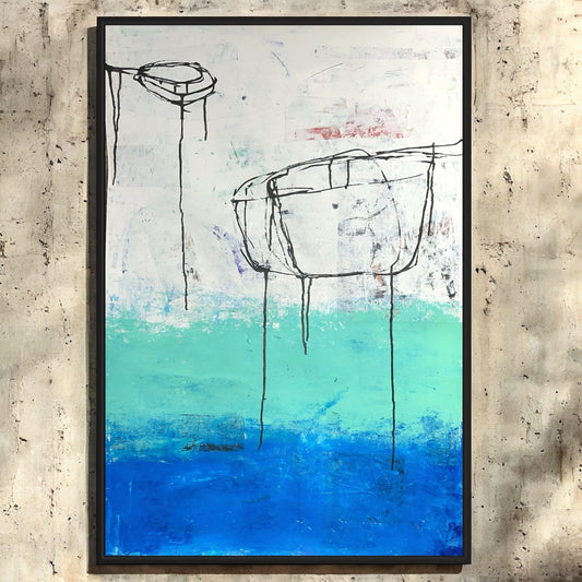 Original Mixed Media Abstract Modern Art Painting 24x36 "Chamois" Signed