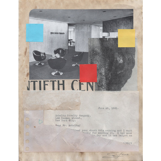 Original Mixed Media Modern Art Collage "Twentieth Century" 8.5x11" Signed