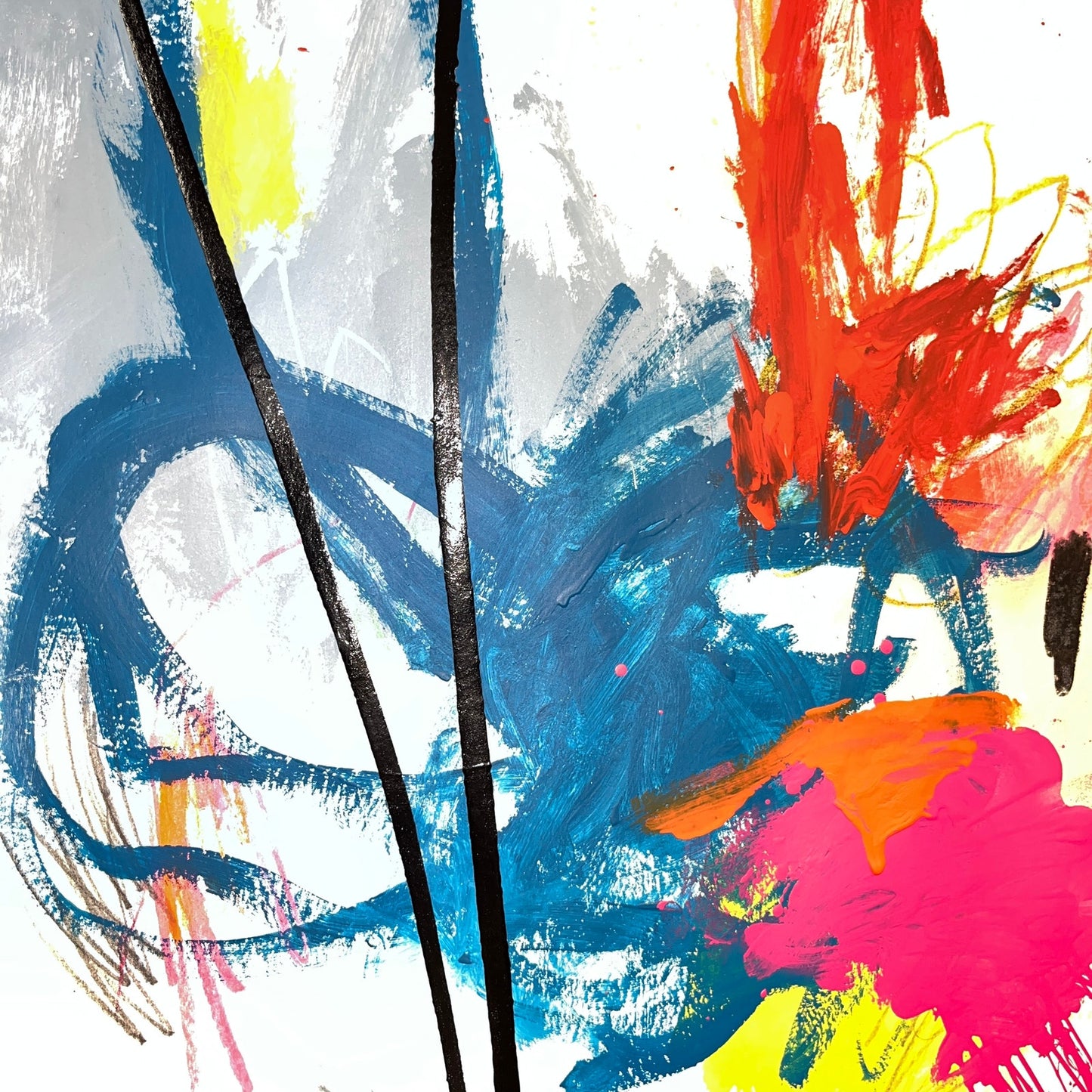 Original Mixed Media Abstract Modern Art Painting 18x24 "Pomoerium" Signed