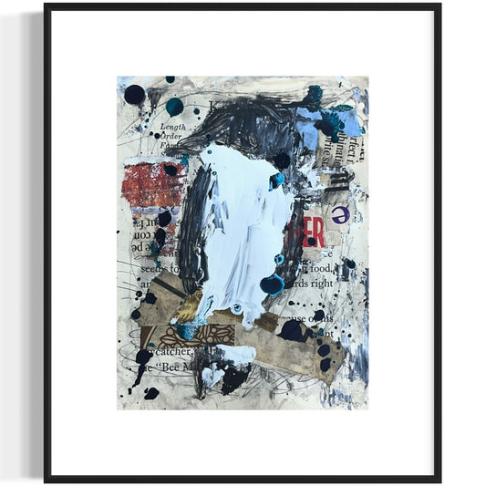 Original Abstract Modern Art Bird Painting "Kingbird" Signed