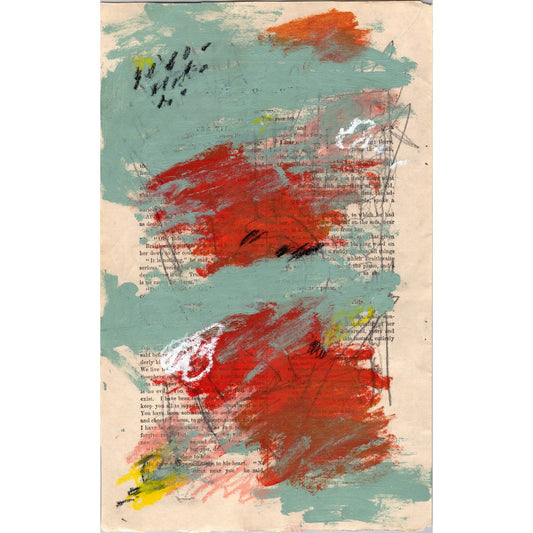 Original Abstract Modern Art Painting on Paper from 1878 Magazine #2 Signed