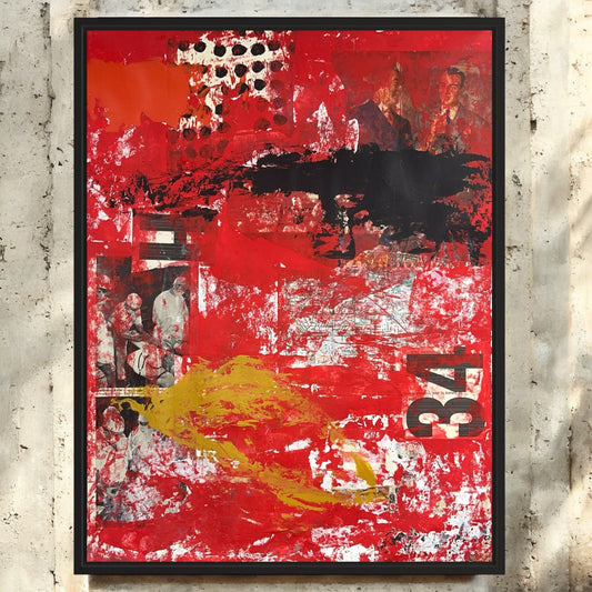 Original Mixed Media Abstract Modern Art Painting 18x24 "Retrogress" Signed