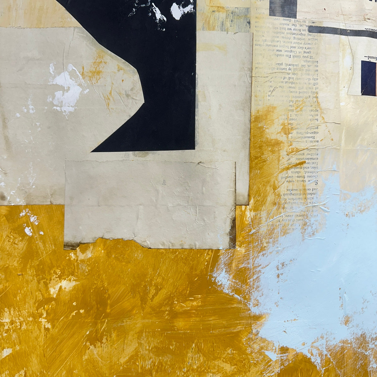 Original Mixed Media Modern Art Colllage Painting 18x24 "Monopsony" Signed