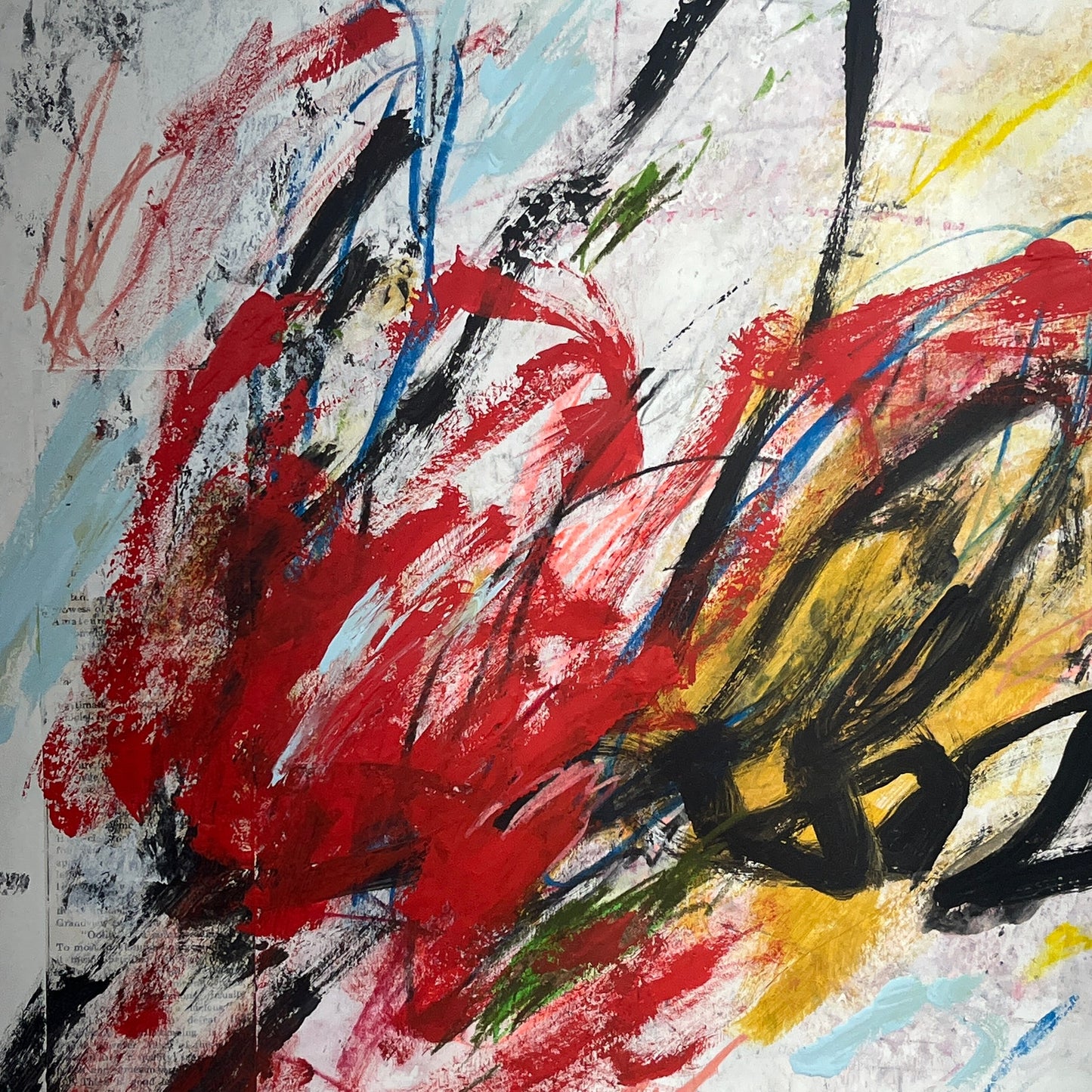 Original Mixed Media Abstract Modern Art Painting 18x24 "Parentelic" Signed
