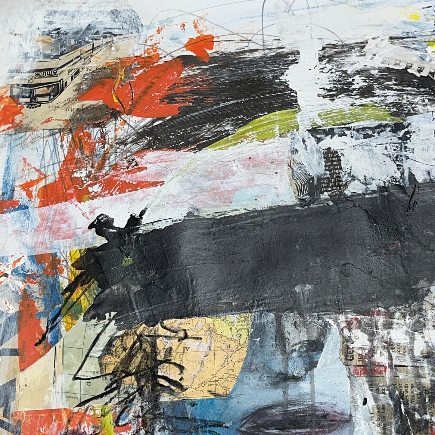 Original Mixed Media Abstract Art Painting 18x24 “Deprivation" Signed