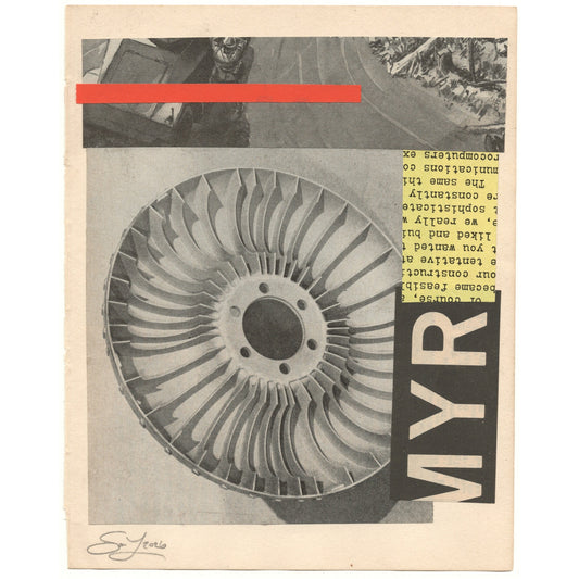 Original Mixed Media Modern Art Collage "Myr" 5.25x6.75" Signed