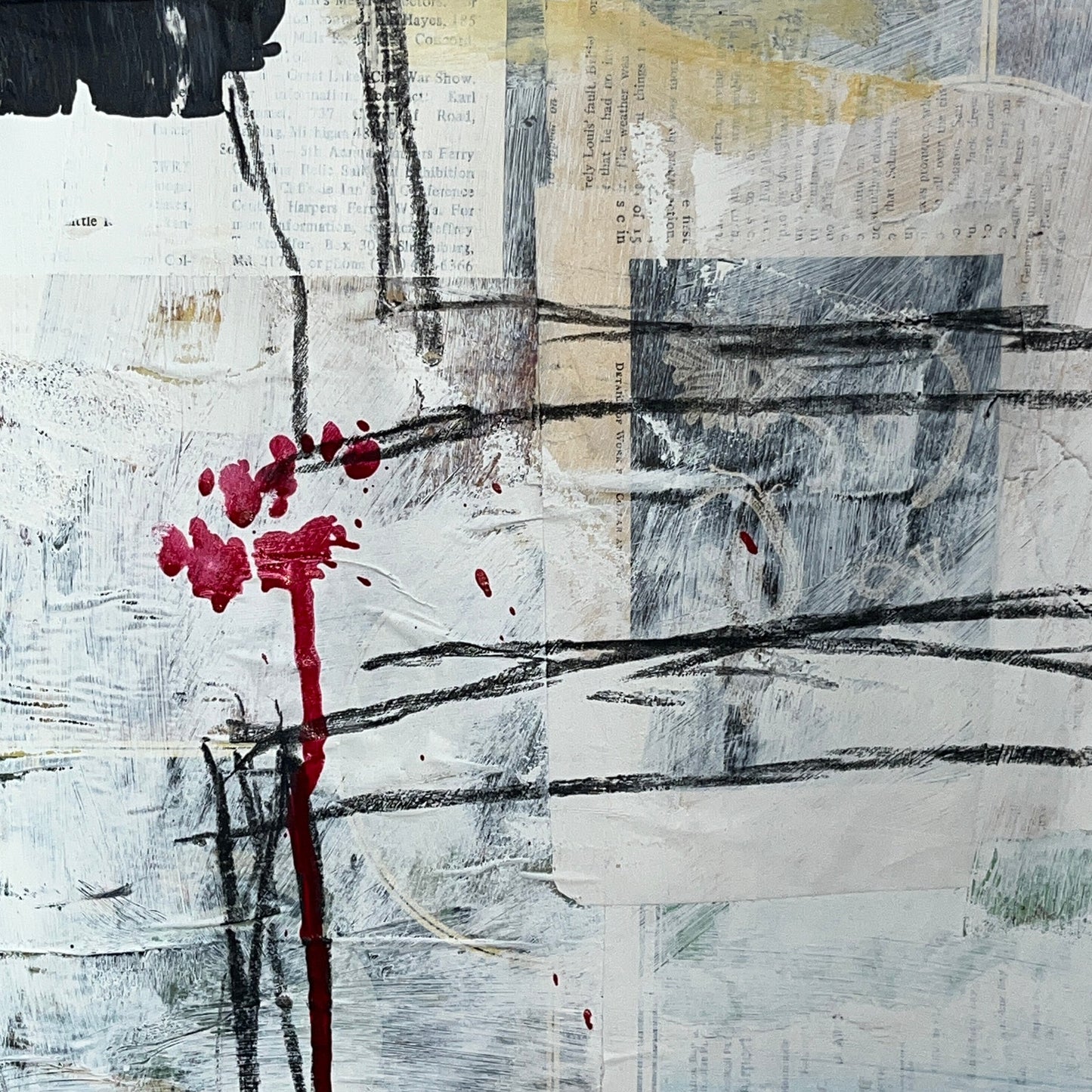 Original Mixed Media Abstract Modern Art Painting 18x24 "Unguiferous" Signed