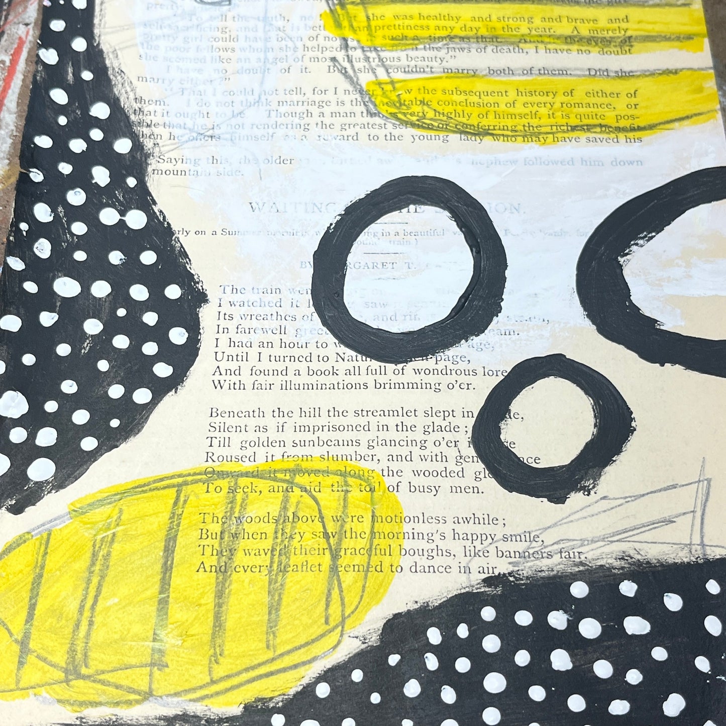 Original Abstract Modern Art Painting on Paper from 1875 Magazine #14 Signed