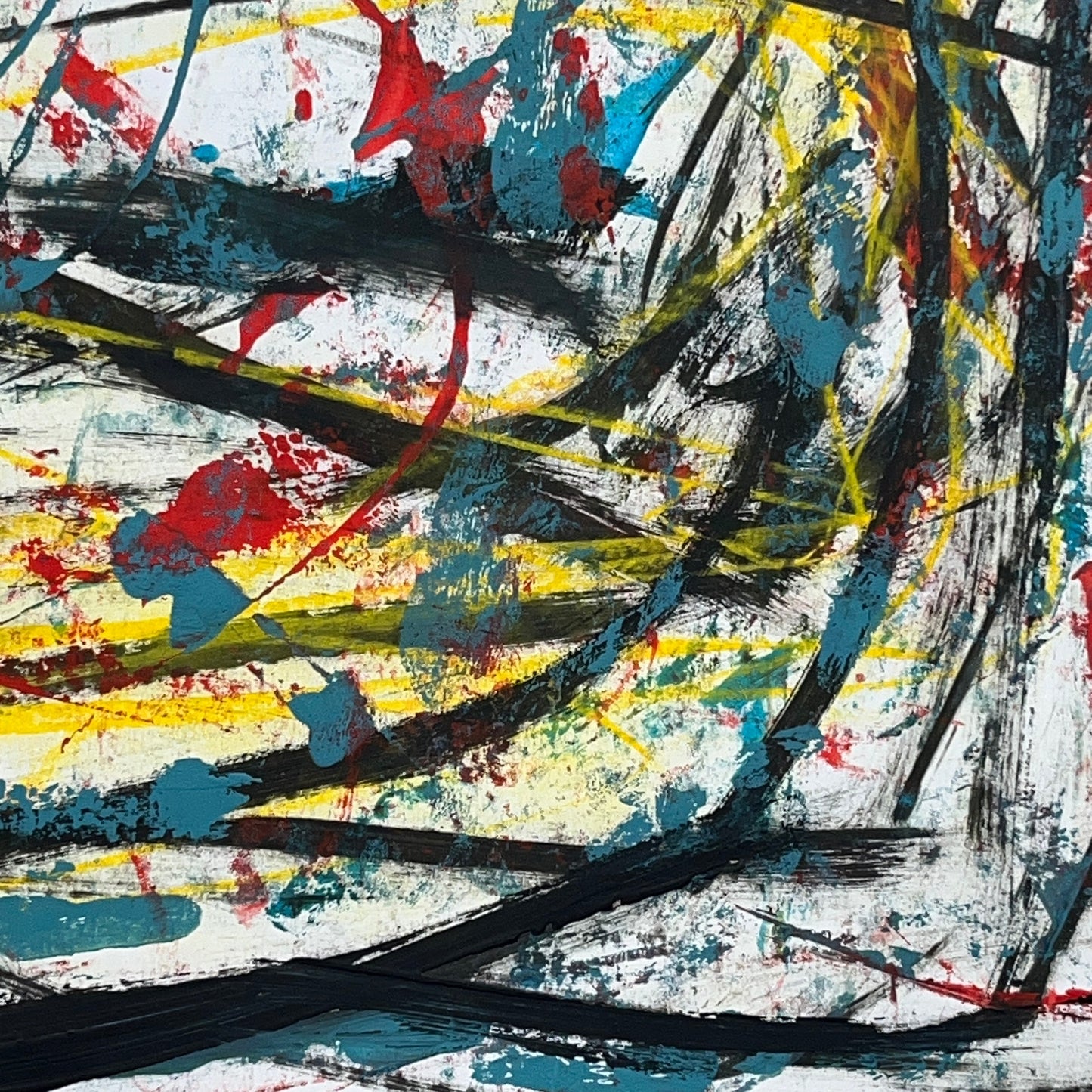 Original Mixed Media Abstract Modern Art Painting 18x24 "Janiform" Signed