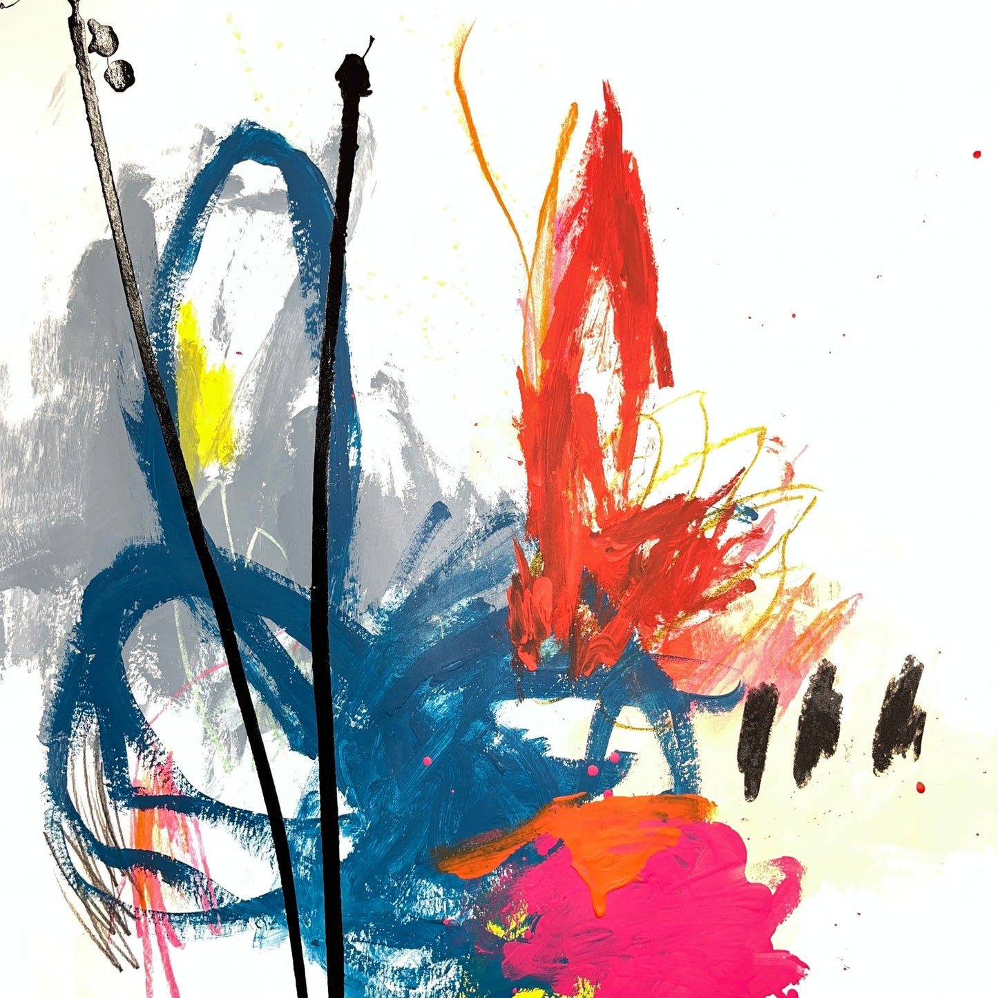 Original Mixed Media Abstract Modern Art Painting 18x24 "Pomoerium" Signed