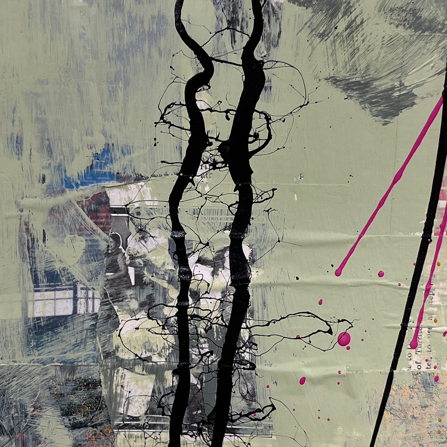 Original Mixed Media Abstract Modern Art Painting 18x24 "Wirble" Signed