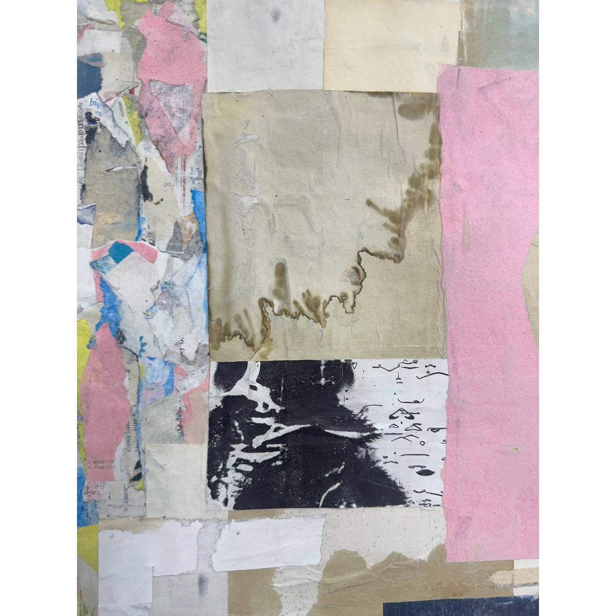 Original Mixed Media Modern Art Collage Painting 18x24 "Undigenous" Signed