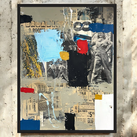Original Mixed Media Abstract Modern Art Painting 18x24 "Emmew 78" Signed