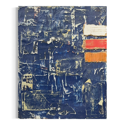 Original Mixed Media Abstract Art Collage Painting 11x14 "Mince"
