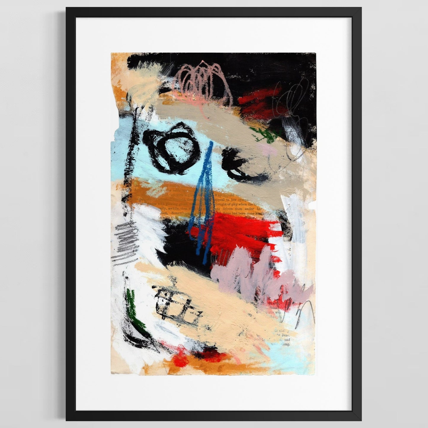 Original Abstract Modern Art Painting on Paper from 1878 Magazine #7 Signed