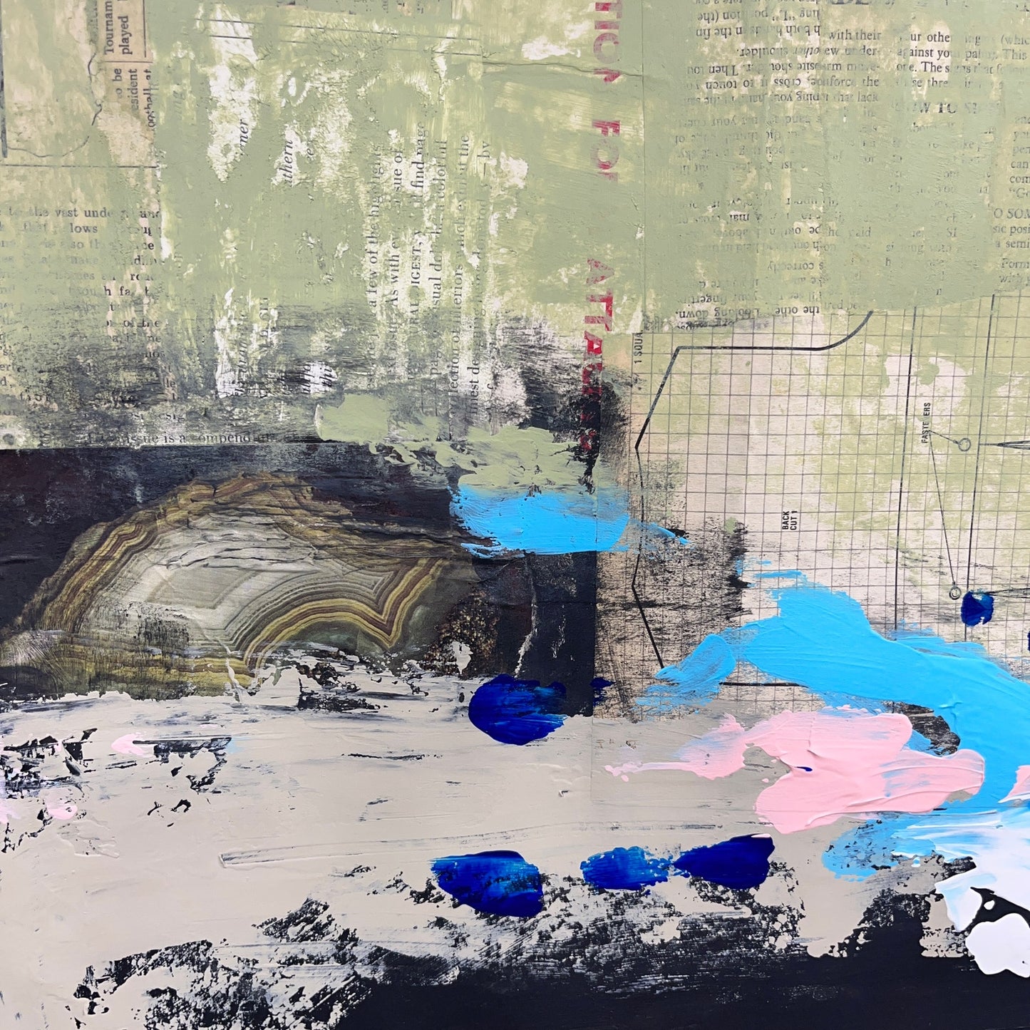 Original Mixed Media Abstract Modern Art Painting 18x24 "Spelter" Signed