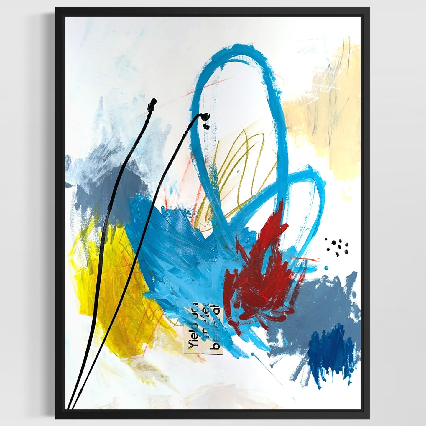Original Mixed Media Abstract Modern Art Painting 18x24 "Interciliary" Signed