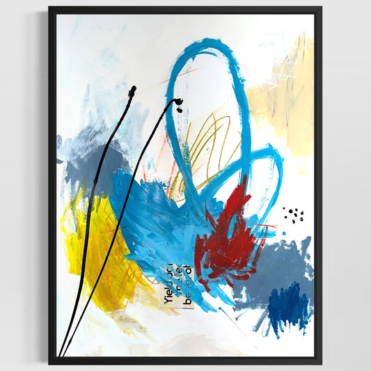 Original Mixed Media Abstract Modern Art Painting 18x24 "Interciliary" Signed