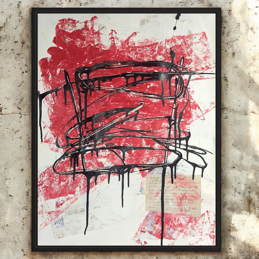 Original Mixed Media Abstract Modern Art Painting 18x24 "Clyster" Signed