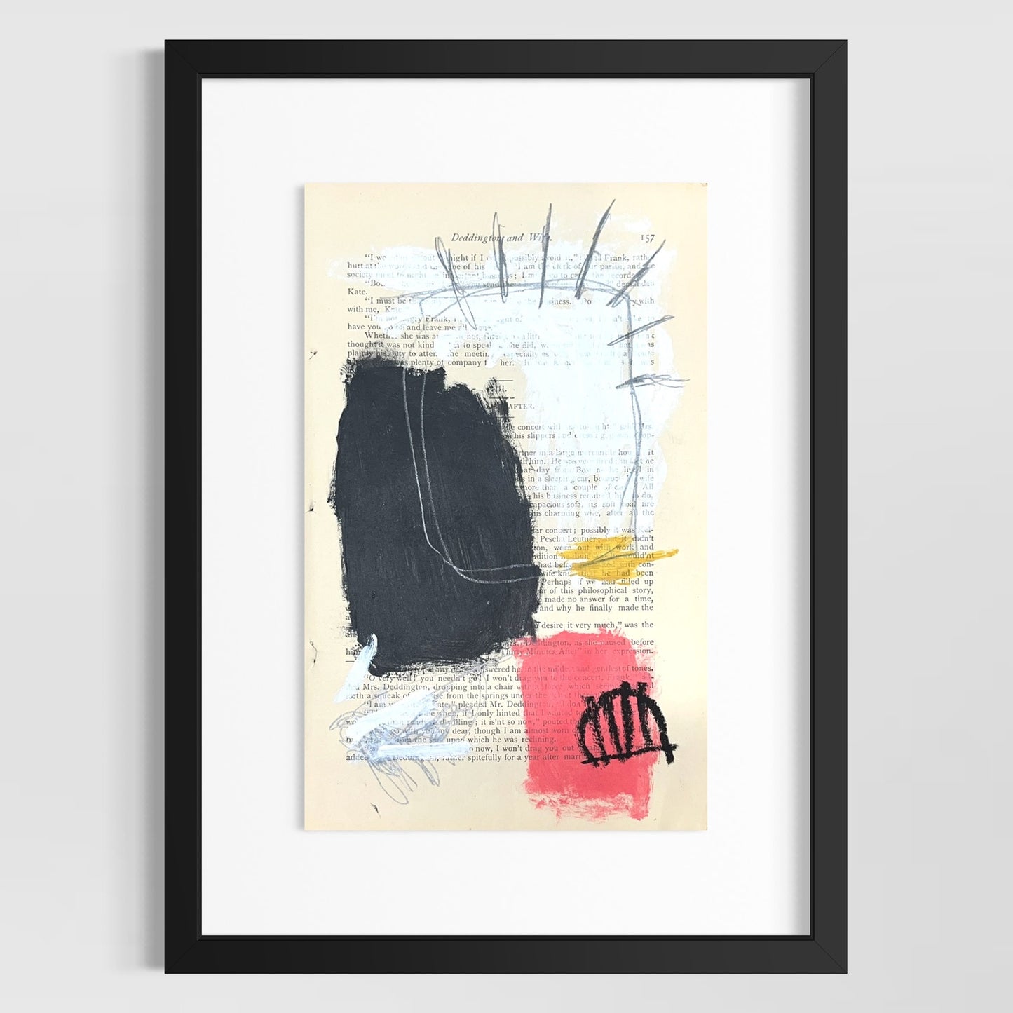 Original Abstract Modern Art Painting on Paper from 1875 Magazine #7 Signed