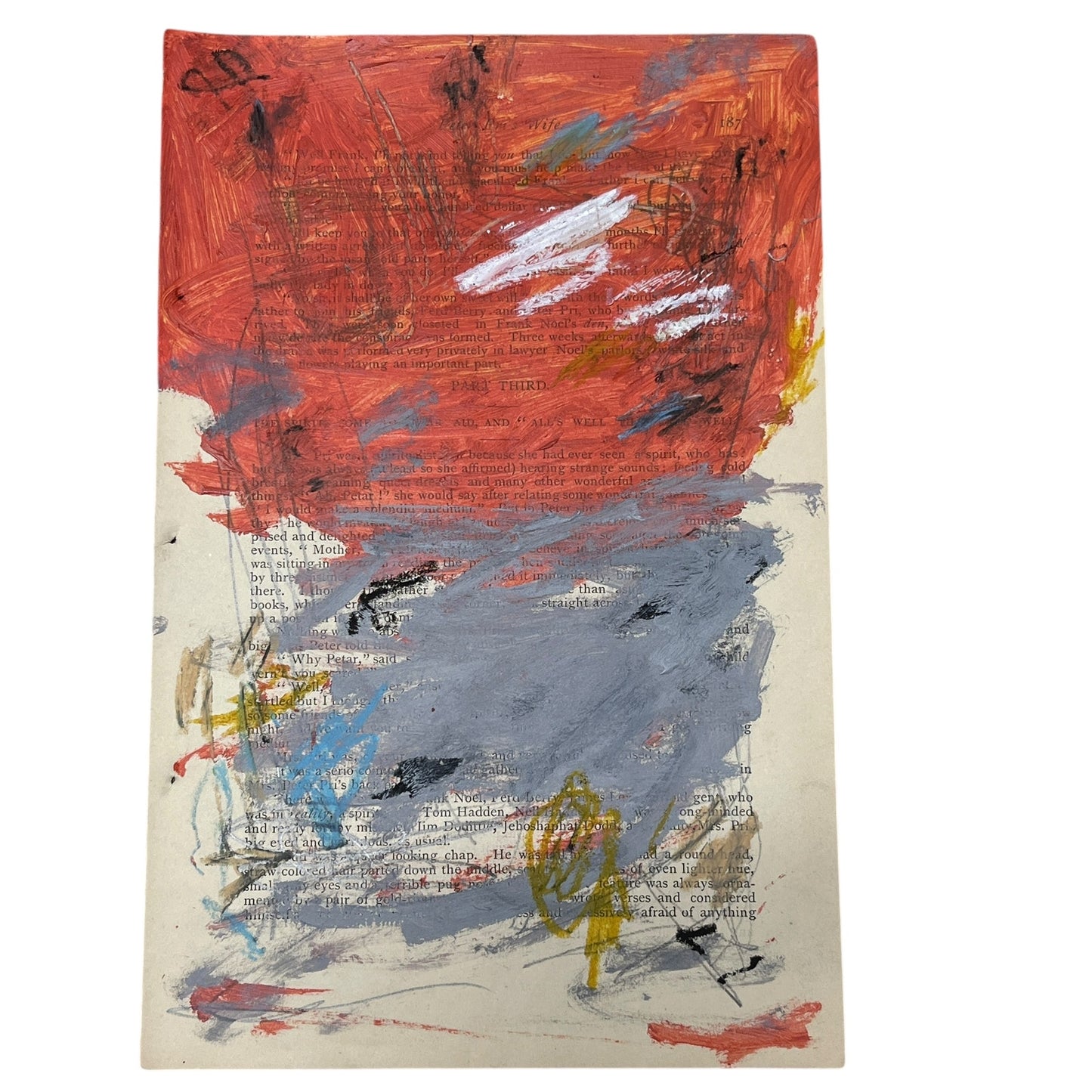 Original Abstract Modern Art Painting on Paper from 1875 Magazine #21 Signed