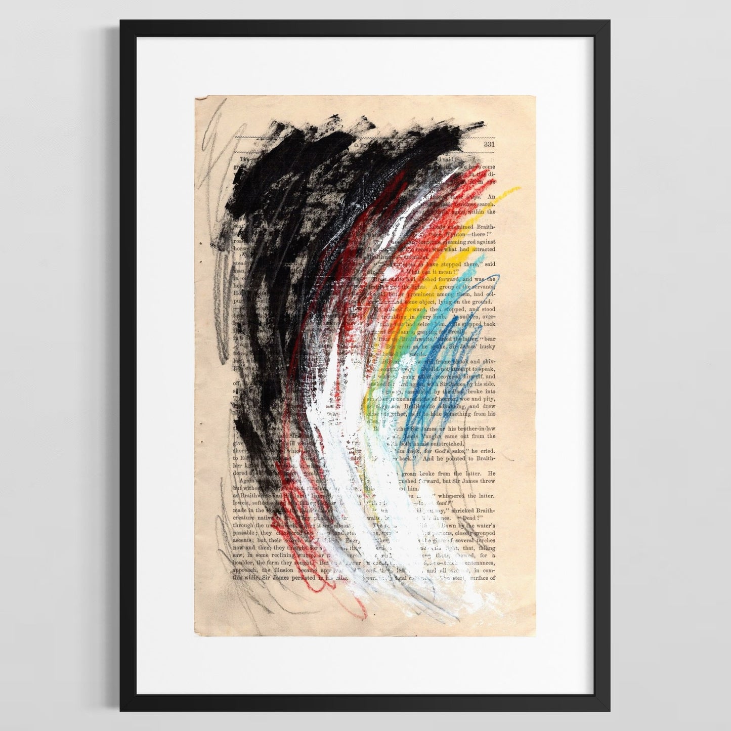 Original Abstract Modern Art Painting on Paper from 1878 Magazine #19 Signed