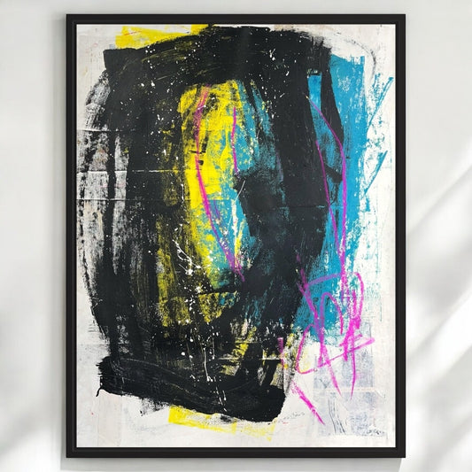 Original Mixed Media Abstract Modern Art Painting 18x24 "Irredentism" Signed