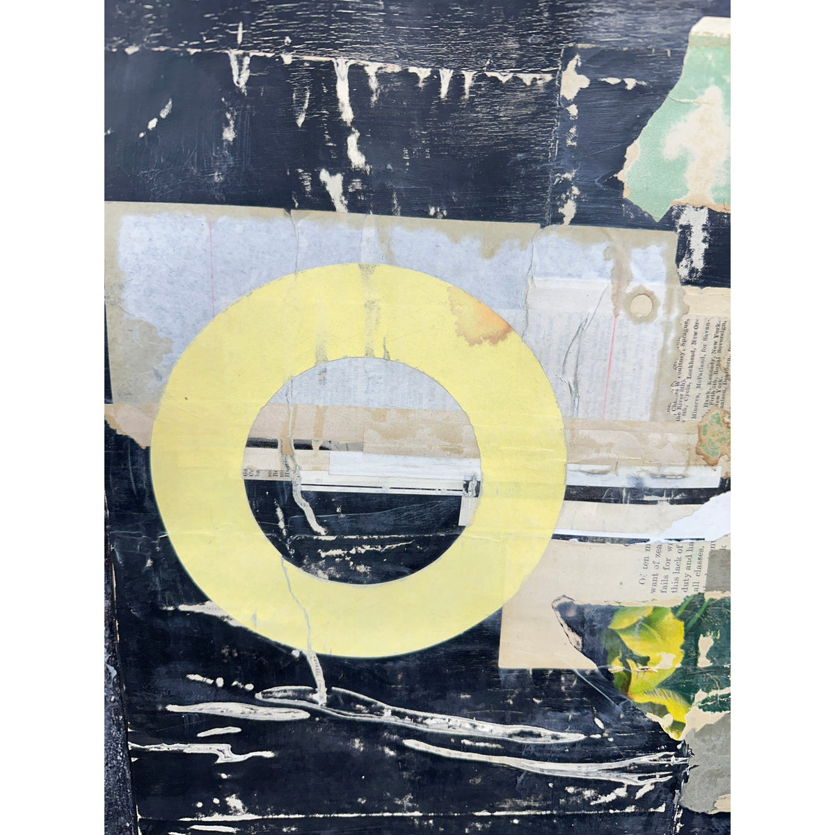 Original Mixed Media Modern Art Collage Painting 18x24 "Cimier" Signed