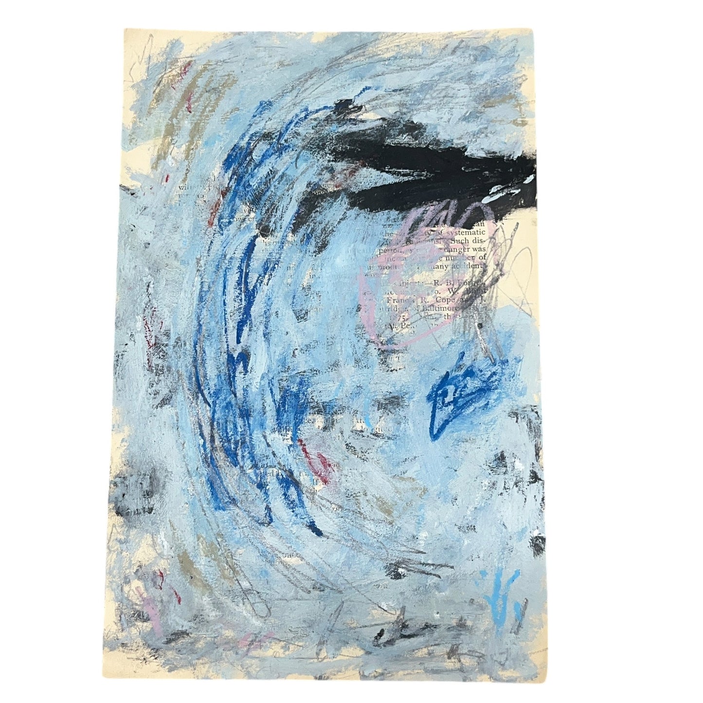 Original Abstract Modern Art Painting on Paper from 1875 Magazine #19 Signed