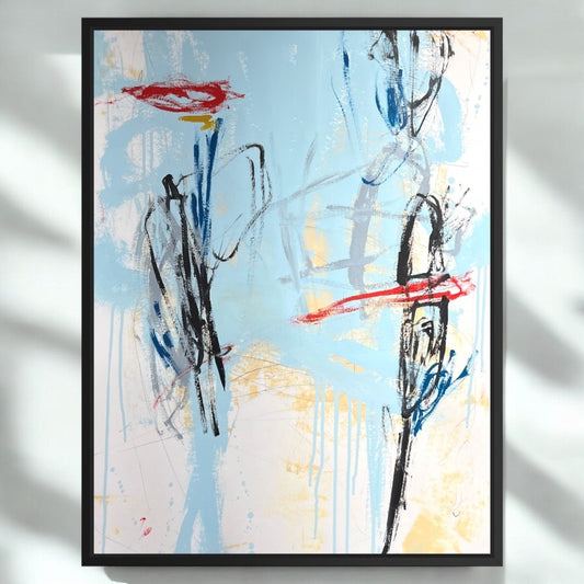 Original Mixed Media Abstract Modern Art Painting 18x24 "Rimple" Signed