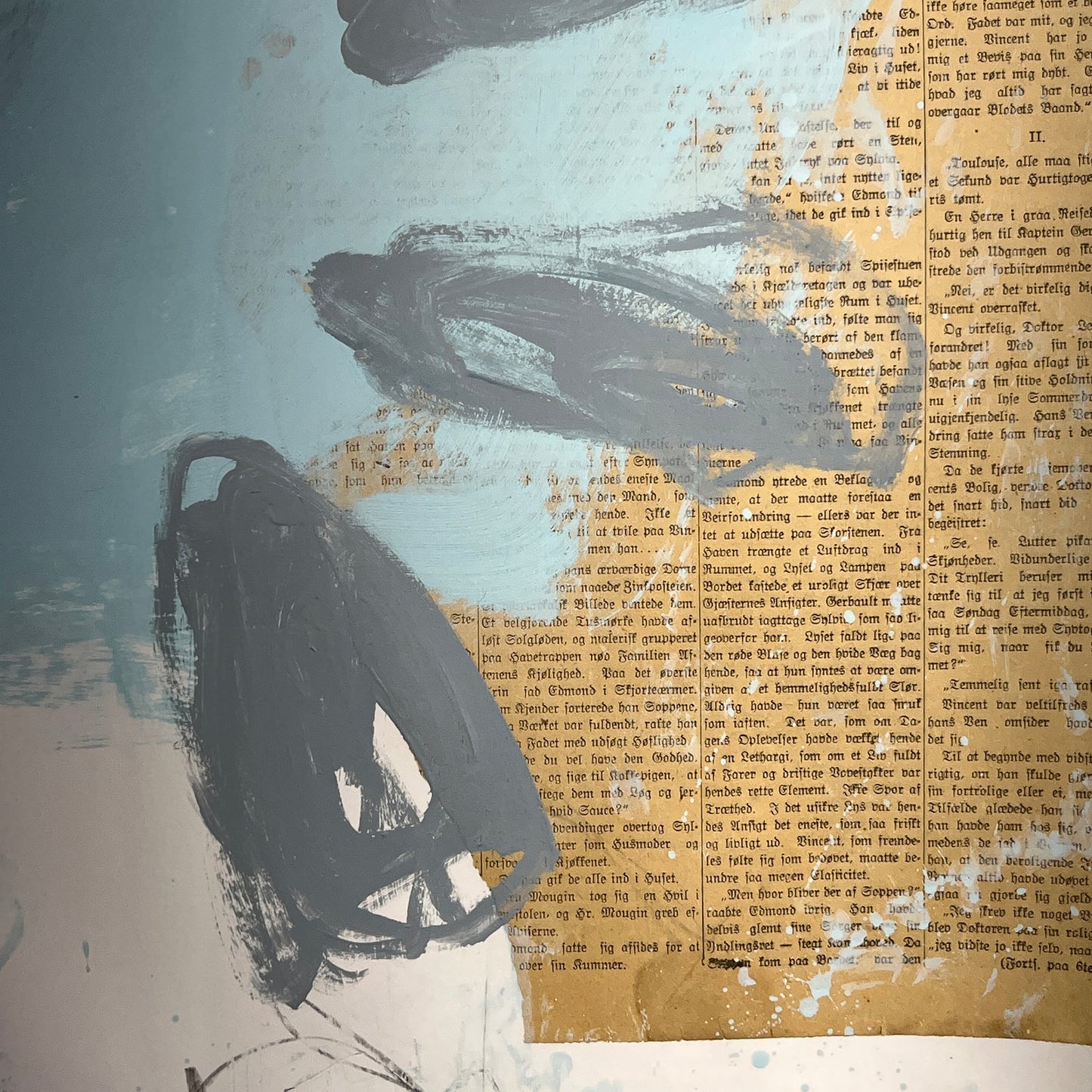 Original Mixed Media Abstract Modern Art Painting 18x24 "Limoniad" Signed