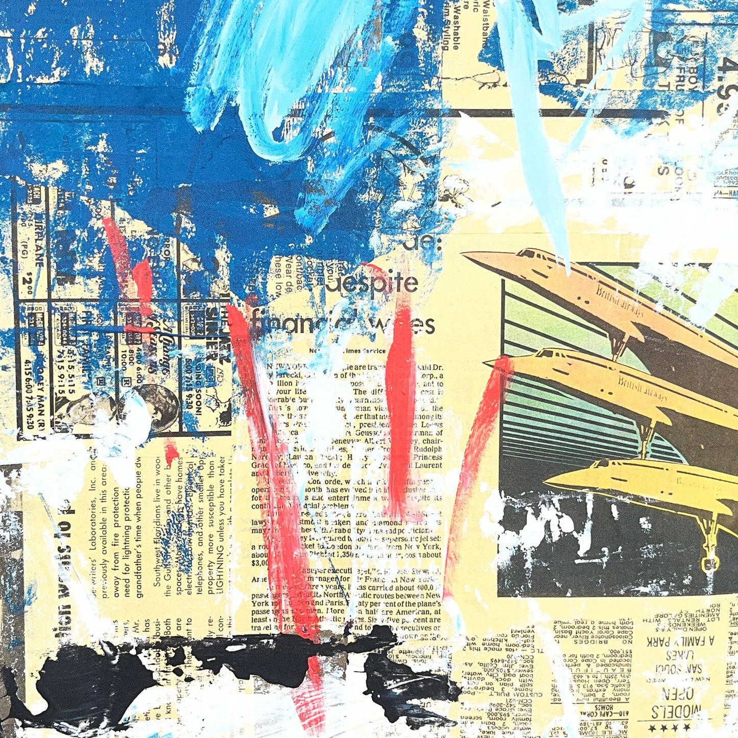 Original Mixed Media Abstract Modern Art Painting 18x24 "Mesocracy" Signed
