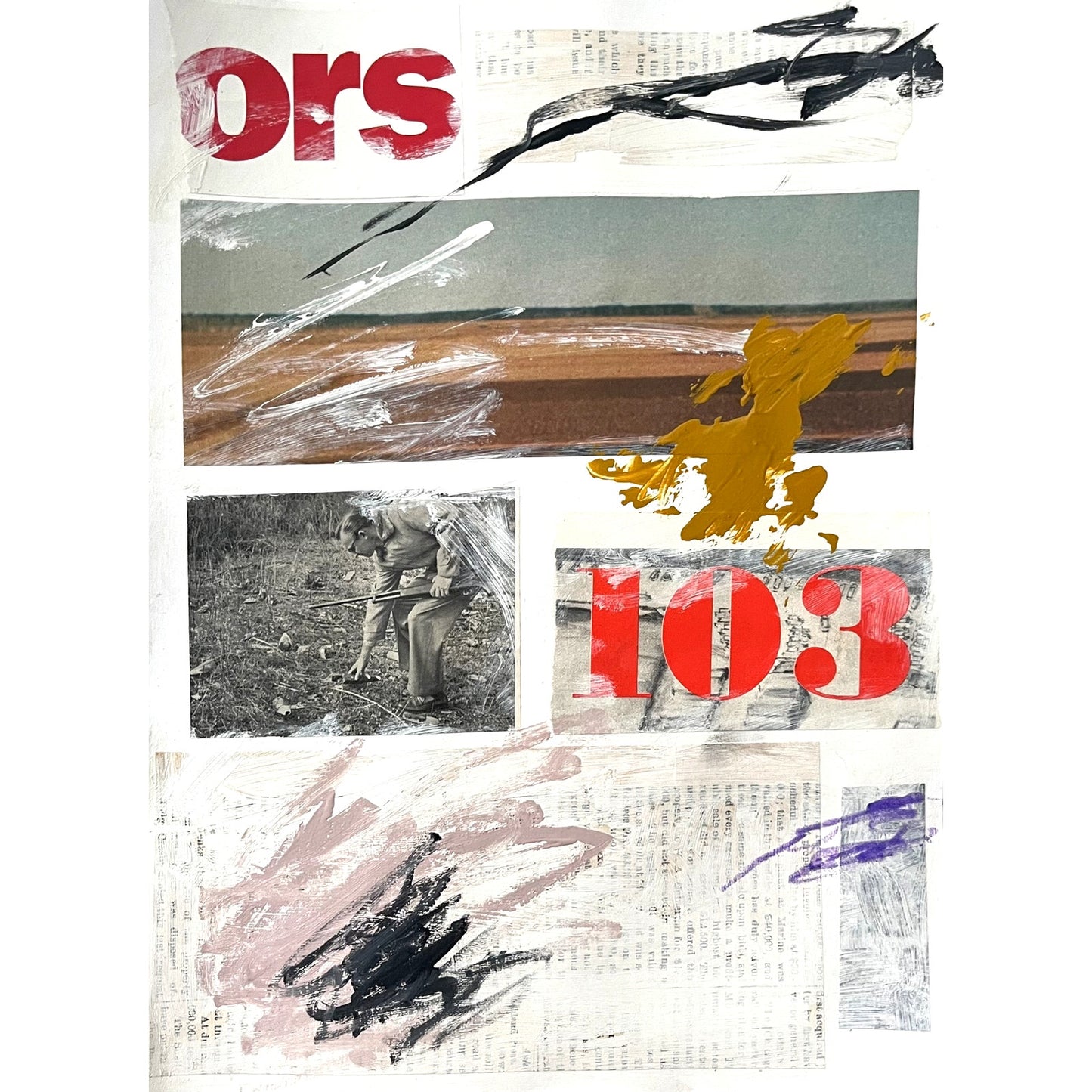 Original Abstract Modern Art Painting on Paper "Diphyodont" #17 Signed