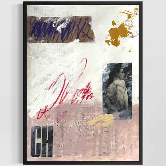 Original Abstract Modern Art Painting on Paper "Collectanea" #19 Signed