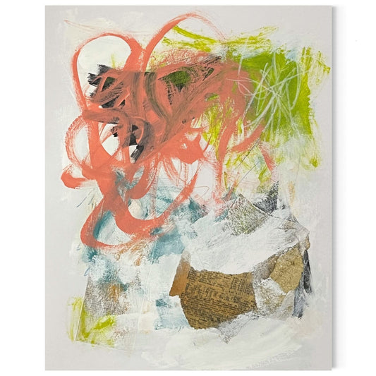 Original Mixed Media Abstract Art Painting 10x13.25 “Distant Favor" Signed