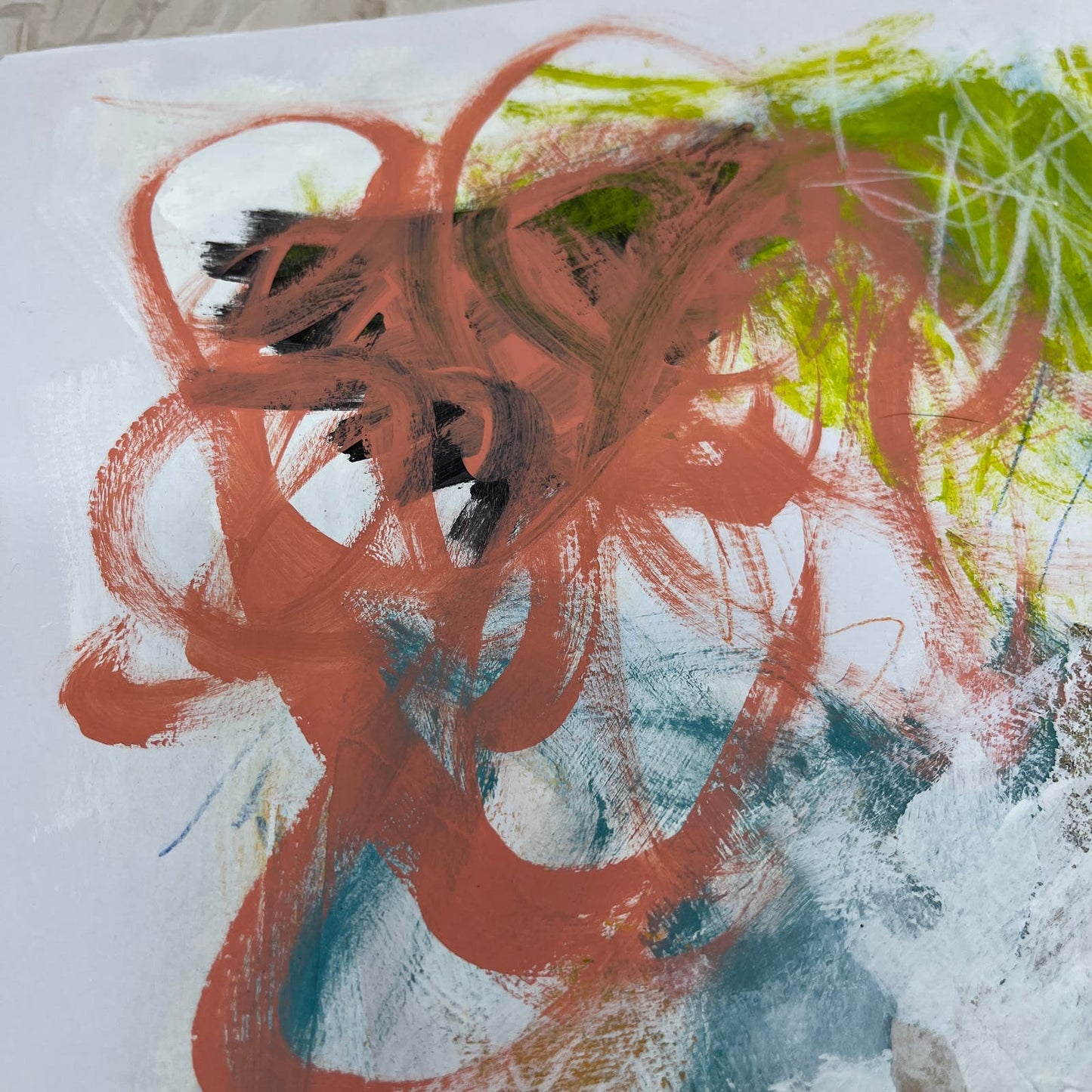 Original Mixed Media Abstract Art Painting 10x13.25 “Distant Favor" Signed