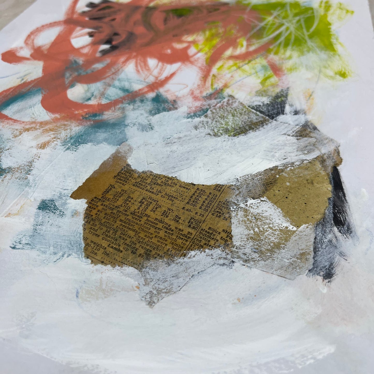 Original Mixed Media Abstract Art Painting 10x13.25 “Distant Favor" Signed