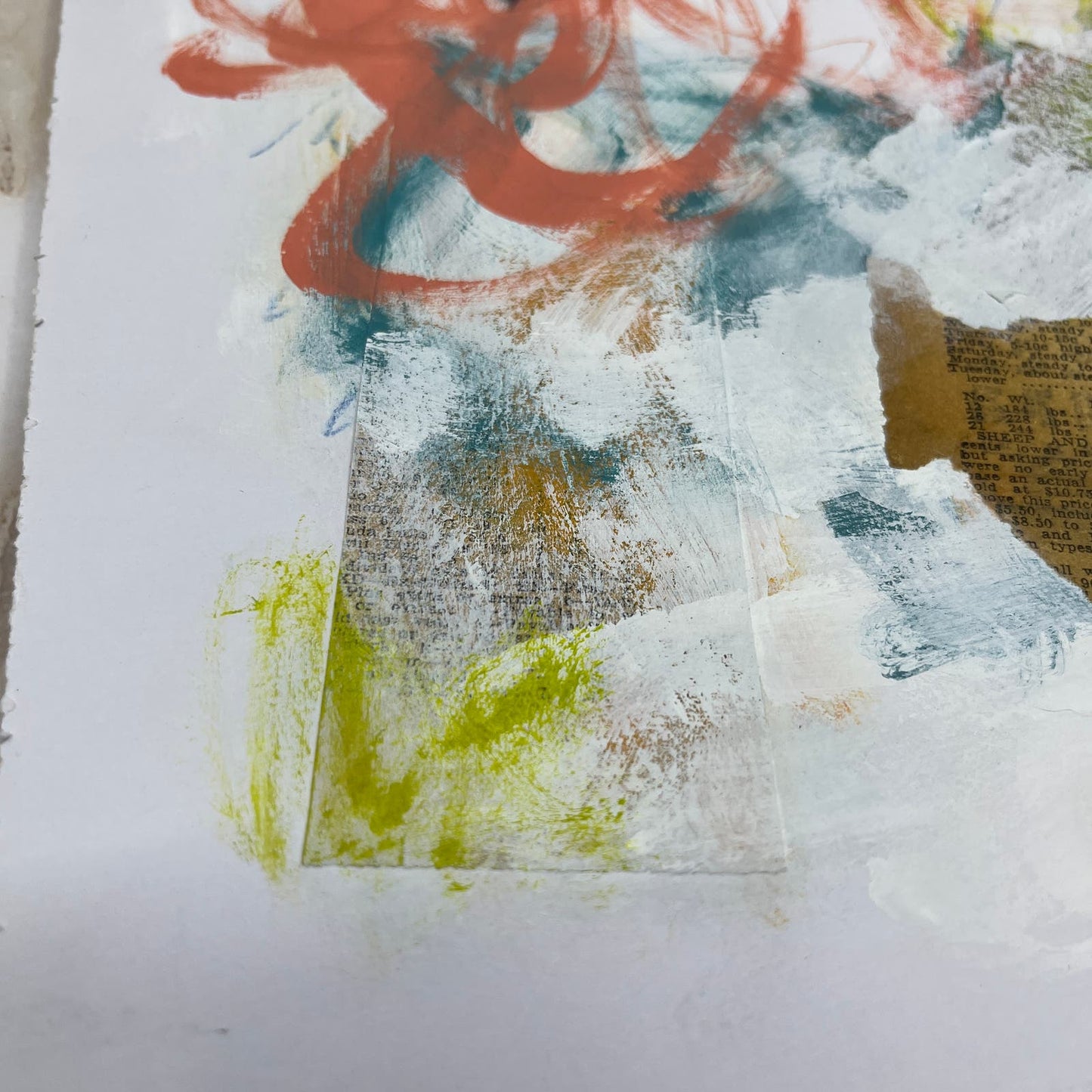 Original Mixed Media Abstract Art Painting 10x13.25 “Distant Favor" Signed