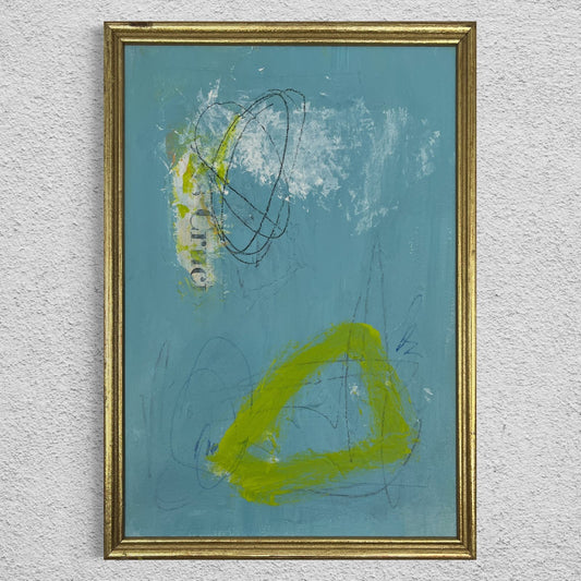Original Framed Mixed Media Abstract Art Painting 9x13 “Outside Ministry" With COA