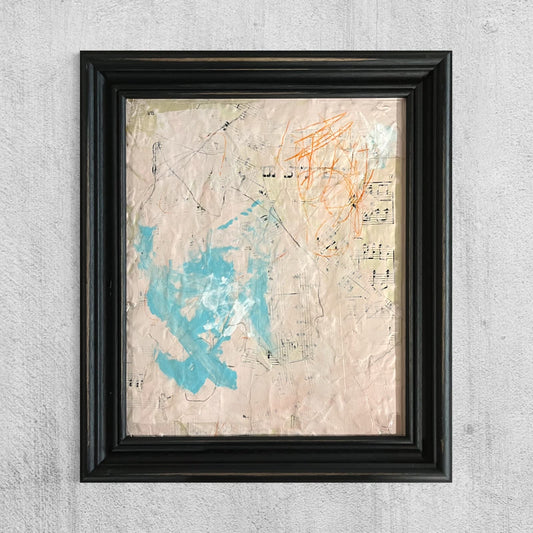 Original Framed Mixed Media Abstract Art Painting 12.5x14.5 “Blush" With COA TK1